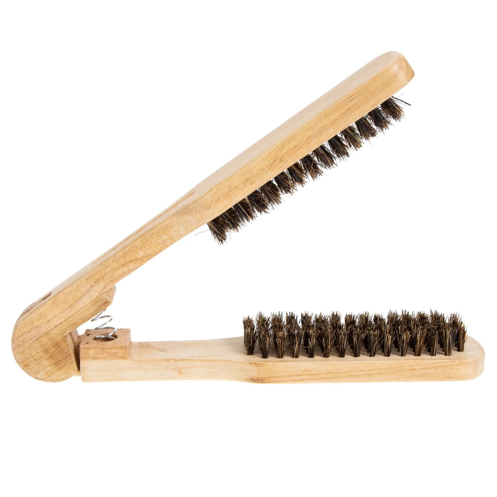 Pettine Lisciante con Setole in Legno Naturale, Design a V, Setole Dense per un Efficace Districamento e Lisciatura dei Capelli, Portatile