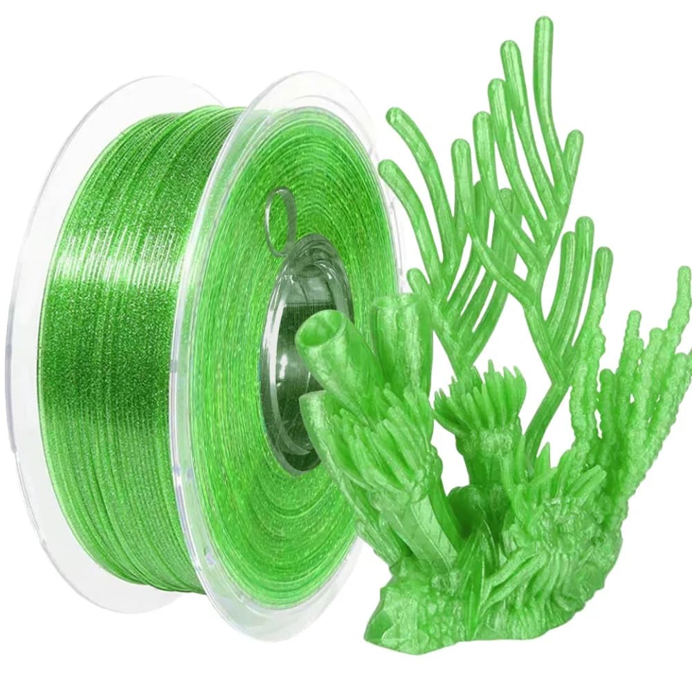 Filamento PETG Glitterato 1.75mm 1kg/500g/250g per Stampante 3D, Filamento PETG Scintillante ad Alta Resistenza Nero Blu Verde Rosso