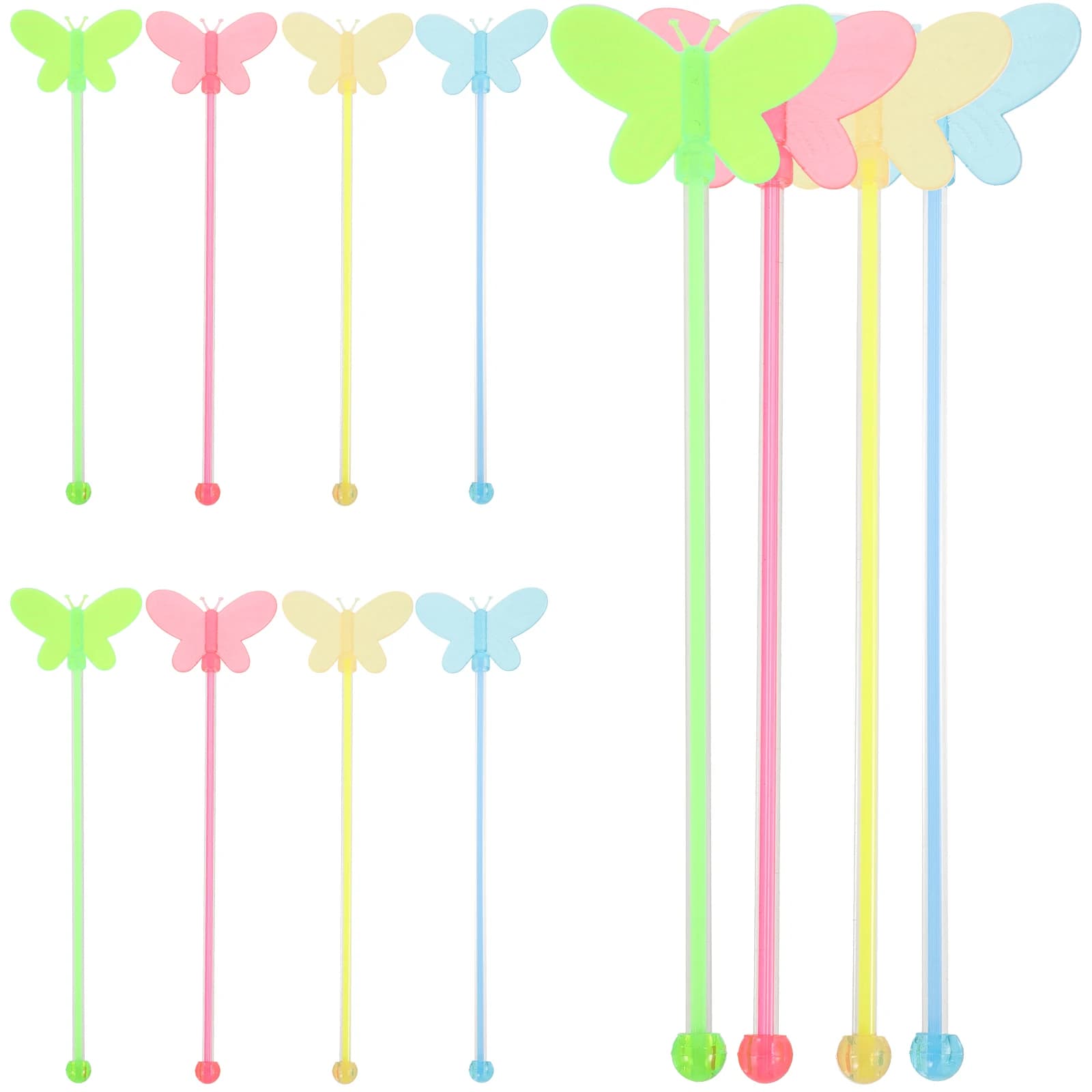 Bastoncini per agitazione da cocktail Agitatori per bevande Farfalle Bastoncini per mescolare Bastoncini per mescolare Bastoncini per miscelazione a forma di farfalla 10pz