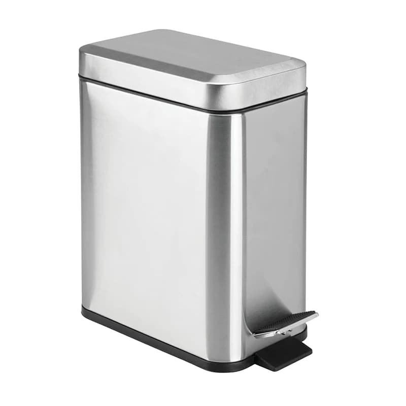 Ultra-thin 5L bathroom trash can hygiene Ultra-thin rectangular stainless steel trash can Foot pedal trash can