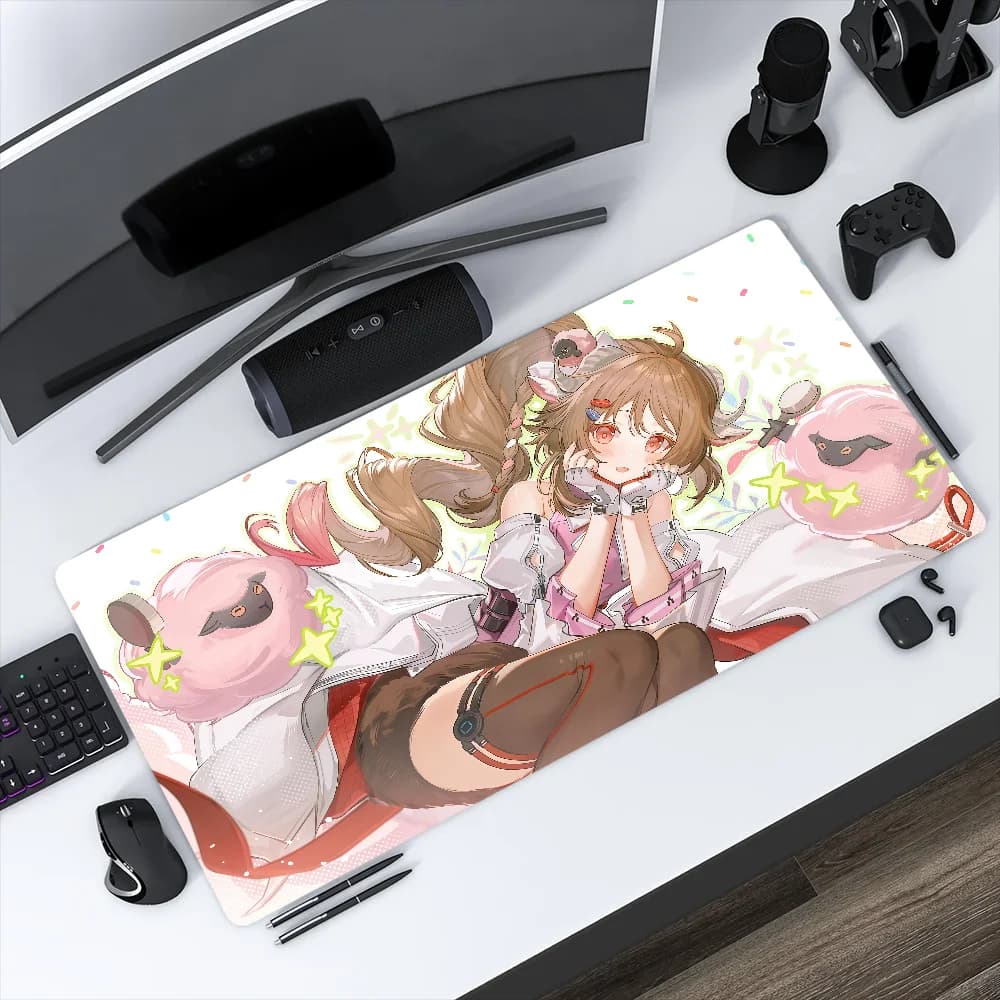 Tappetino per mouse A-Arknights, antiscivolo, con bordi rinforzati, per ufficio, studenti, gaming, spesso, per strategie Endfield, grande tappetino da scrittura imbottito