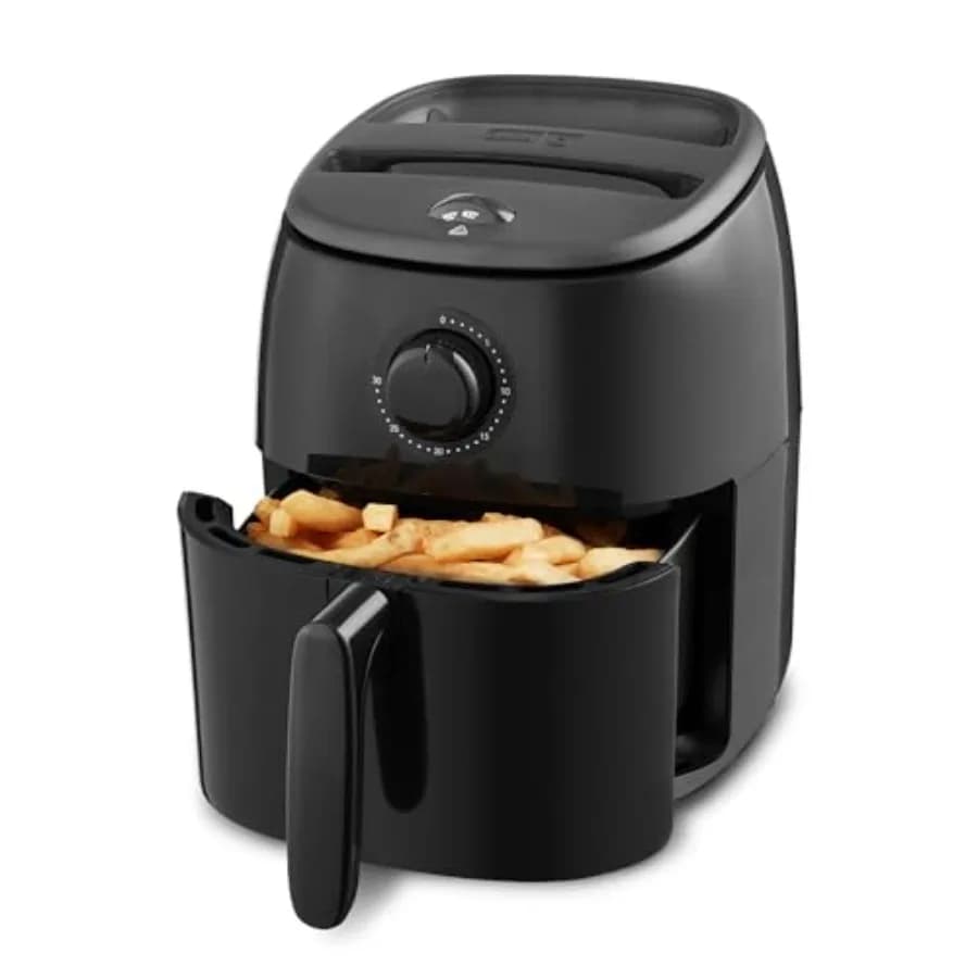 Tasti-Crisp ™ Friggitrice ad Aria - AirCrisp ® Tecnologia - Design compatto con controllo della temperatura regolabile - Cestello antiaderente per frittura e Au