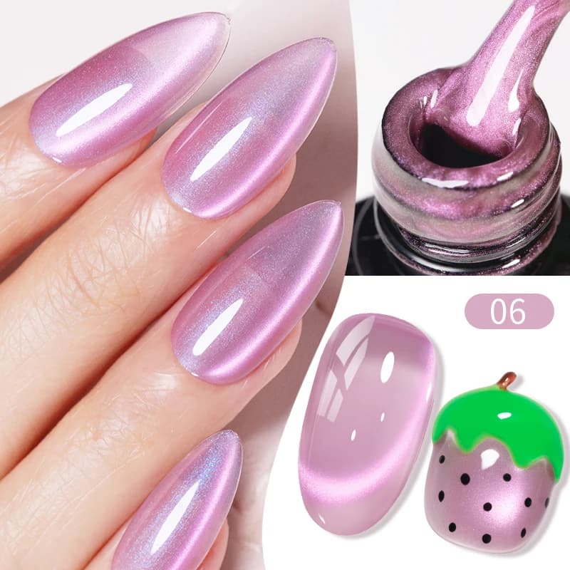 AWStorG 7.5ML Flash Pure Lust Pink Light Heroine Glitter Cat Eye Gel Smalto per unghie sbiancante effetto ghiaccio trasparente di alta gamma per nail art