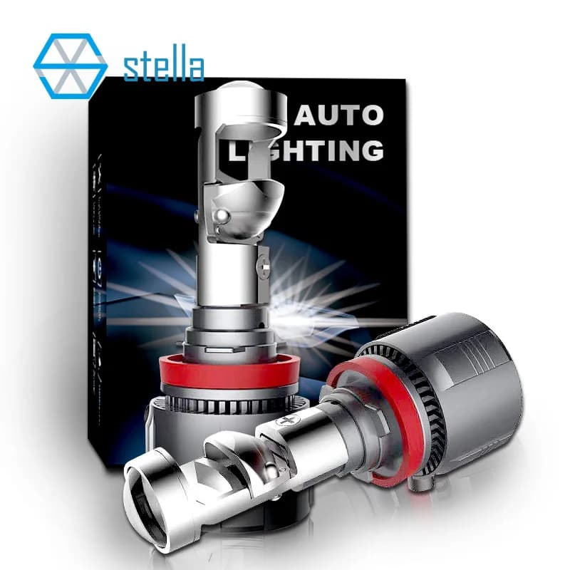 Stella 2x H7 H11 LHD/RHD LED Faro Mini Lente Proiettore 9005/9006 Auto Abbagliante STG Canbus Lampadina Per Auto/Motore 12v 80W 10000LM