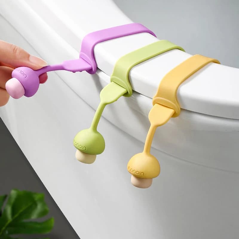1Pc Copriwater in Silicone Coperchio Sollevatore Anello a Forma di Fungo Flapper Maniglia Supporto Bagno Domestico WC Accessori