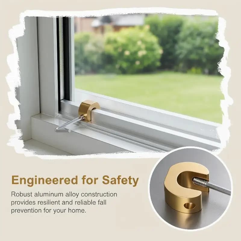 New 5pcs Aluminum Alloy Window Lock Stopper Sliding Door Window Limiter Sliding Sash Stopper Anti-theft Child Safety Locks