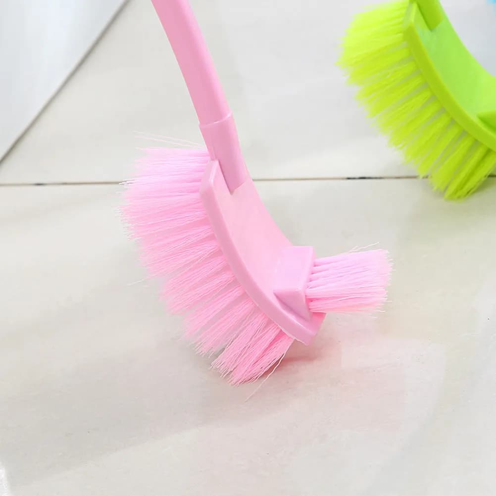Spazzola per WC Premium Portatile con Manico Lungo per Pulizia del Bagno, con Foro per Appendere, Facile da Usare, Rosa
