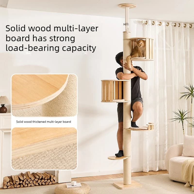 Cat Tree Large Integrated Climbing Frame Comfortable Cat Bed Scratching Post Cat Tower Indoor Pet Supplies Portable Universal