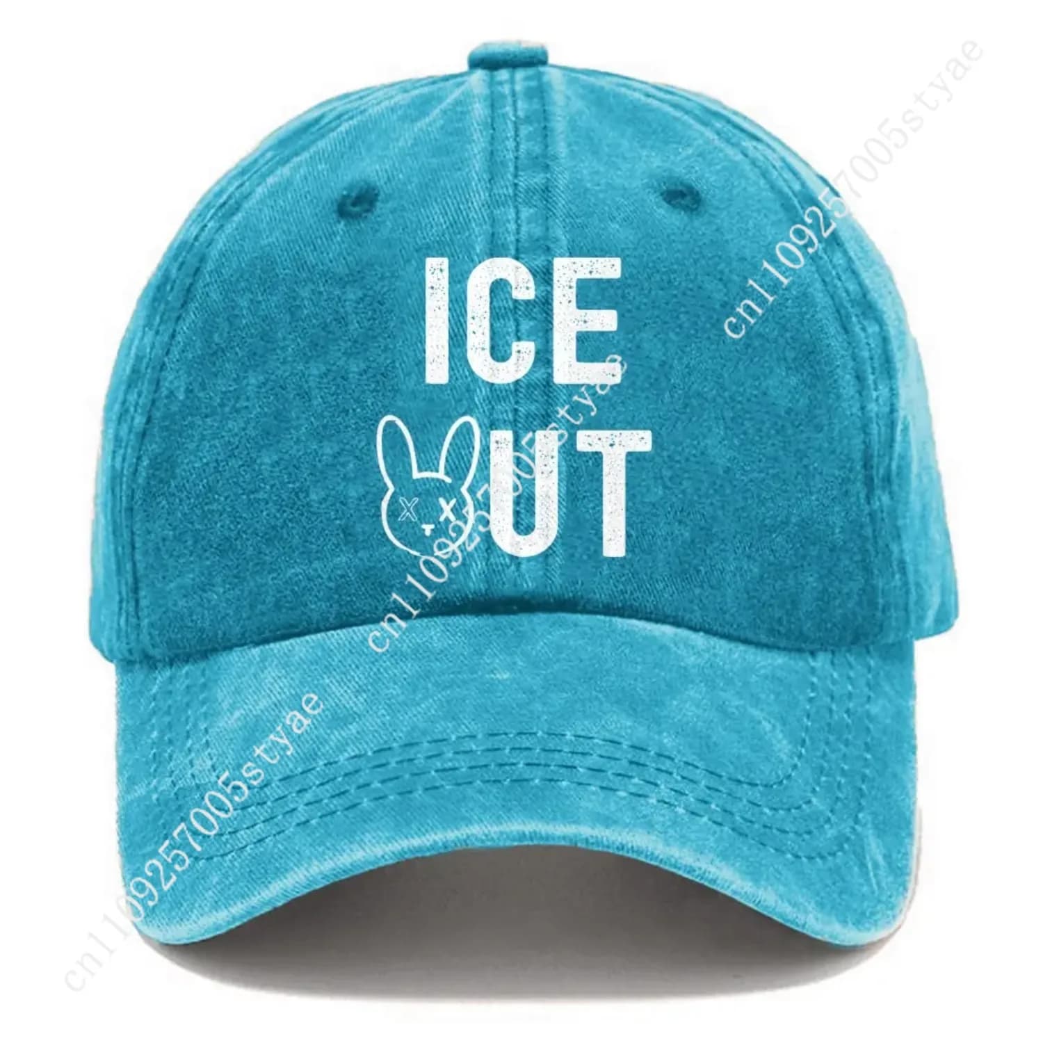 ICE OUT Bunny Anti ICE Unisex Washed Vintage Baseball Cap Snapback Hat Denim Hat