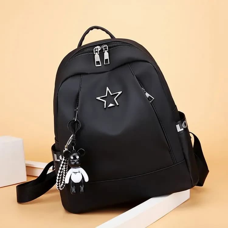 Zaino con stampa stelle in tela Oxford - Elegante zaino scolastico per adolescenti, zaino universitario alla moda (Zaino casual per studenti unisex)