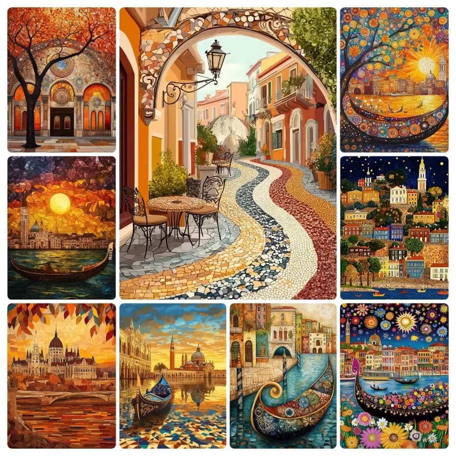 Diamond Painting Kerry's Town Landscape Full Round/Square Diamonds Mosaic Handmade Art Gift Home Decor