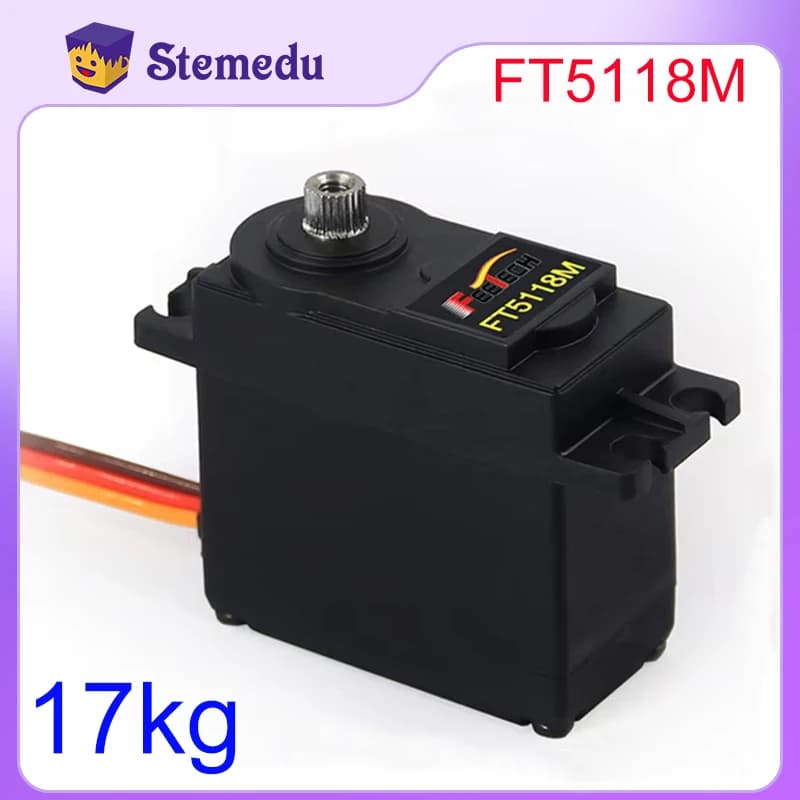 17KG FT5118M Standard Digital RC Servo Protezione da sovraccarico Motore ad ingranaggi in metallo da 280 gradi per 1:8 1:10 1:12 RC Auto Robot Aereo