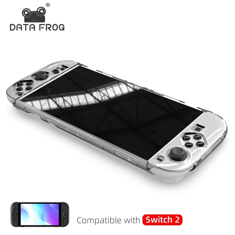 DATA FROG Custodia rigida trasparente per PC per console di gioco Switch 2 Custodia protettiva per console di gioco Switch 2
