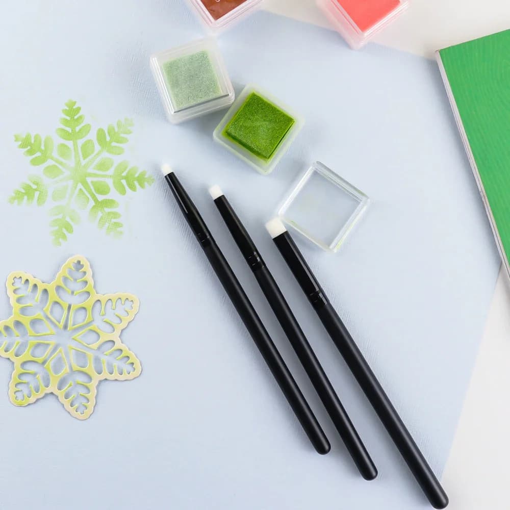 Angled/Flat Tip Mini Detailed Blending Brushes Large Small Ink Blenders Art Tool for Crafts Drawing Card Making Painting Supplie