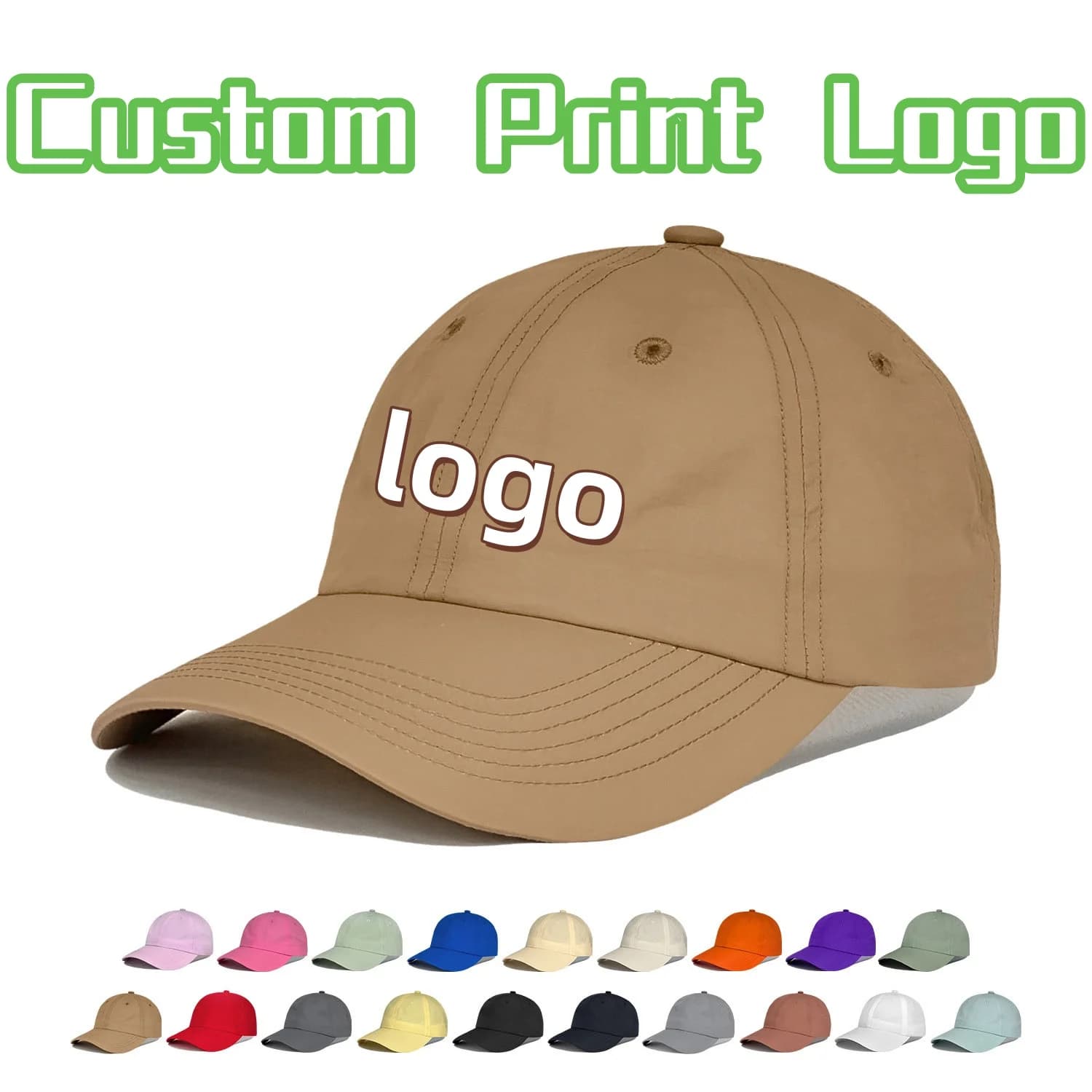 Custom Baseball Hat with Logo Printed for Men and Women, Fast Drying, Solar Protection, Flat Tint, Soft, with Natra Beak Visiera