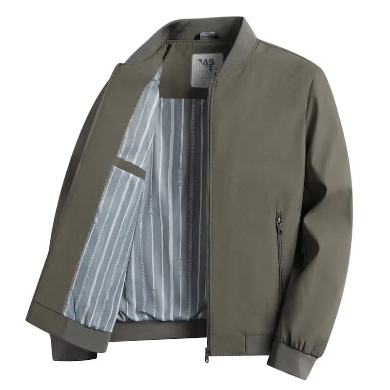 Giacca da uomo autunno primavera tinta unita alla moda, morbida e delicata sulla pelle, colletto alla coreana, cappotto casual da lavoro, top confortevole