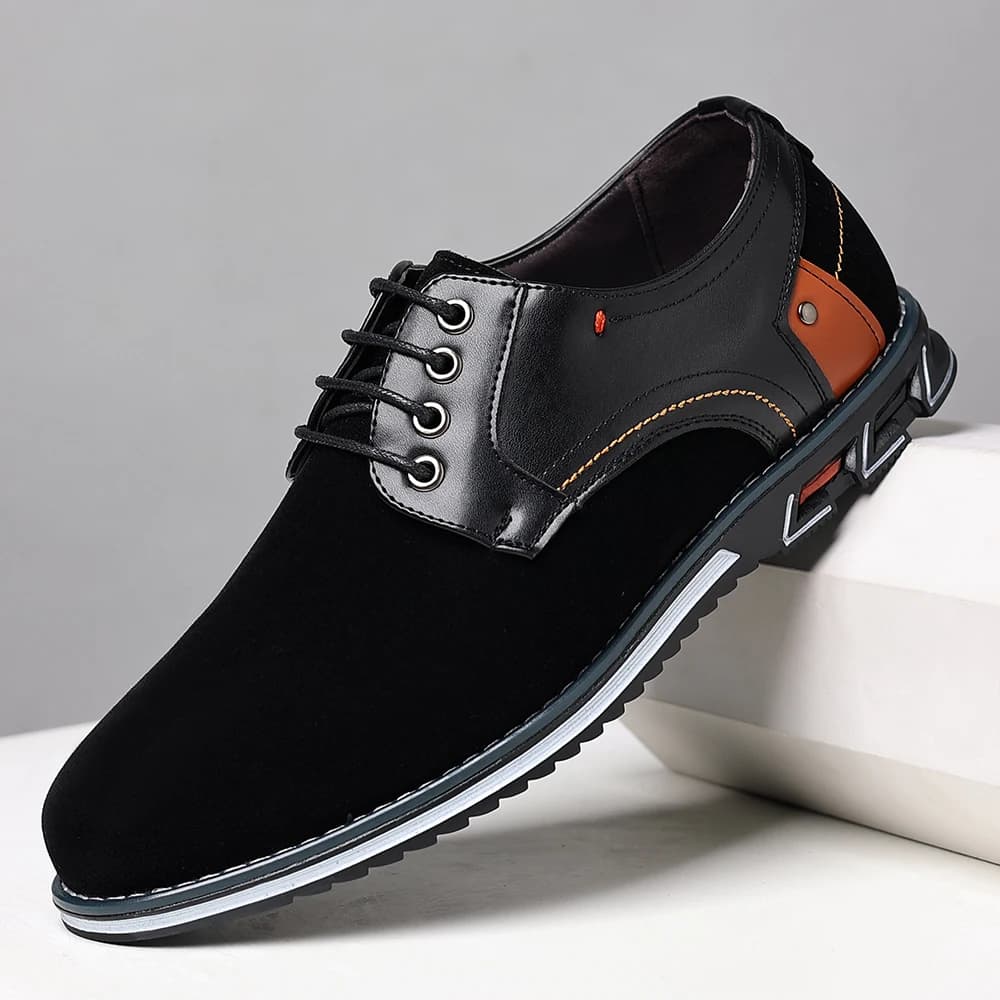 Nuove Scarpe da Uomo 2026 in Pelle, Mocassini da Lavoro Antiscivolo con Suola Morbida, Calzature da Esterno con Fondo Piatto Rotondo, Sneaker