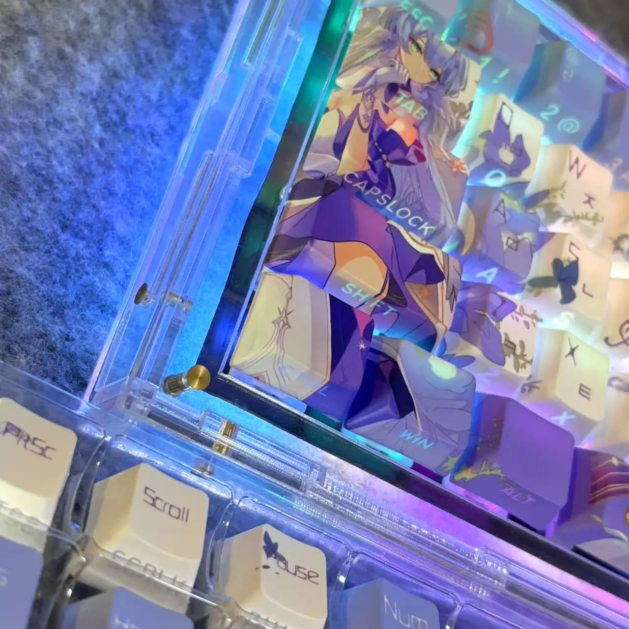 Honkai Impact Robin Anime Copritasti Tastiera coreana Simpatico profilo PBT Cherry Copritasto da gioco per accessori per tastiera meccanica