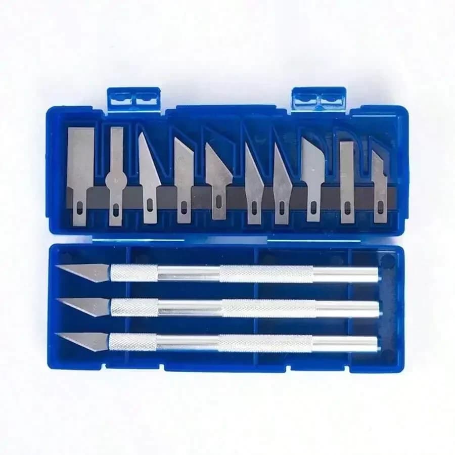 Set di 13 coltelli di precisione per artigianato - Lega di alluminio, ideale per tagliare carta e progetti fai-da-te, strumento per incisione manuale