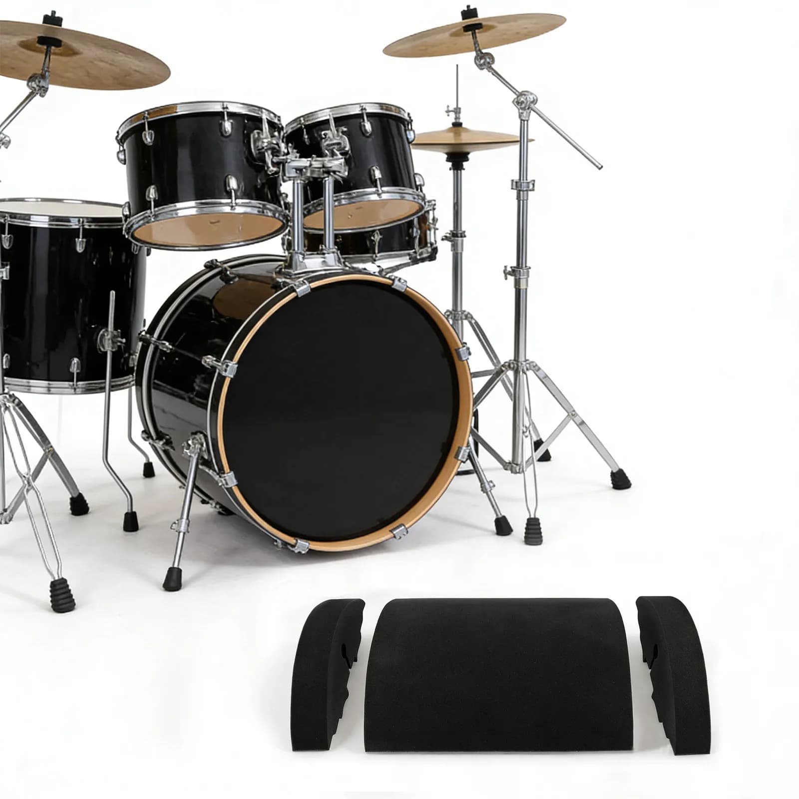 Set di 3 Pad Silenziatori per Batteria, Smorzatori per Piatti, per il Controllo del Rumore e la Pratica, per Batterie Acustiche e Percussioni