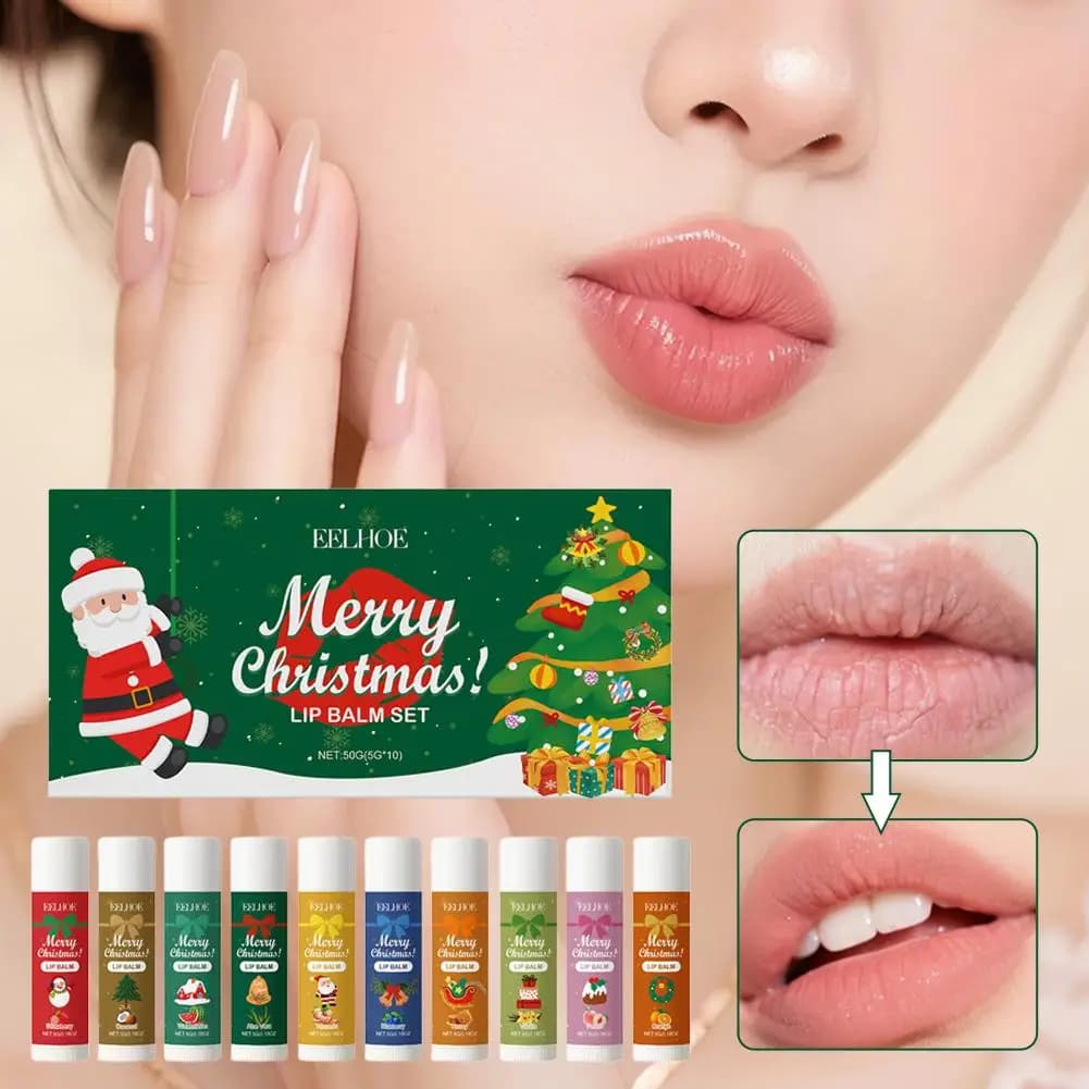 Christmas Lip Moisturizing Kit Limite Edition Barrier Protection Winter Special Care Gift Set Box Holiday Lip Moisturizer