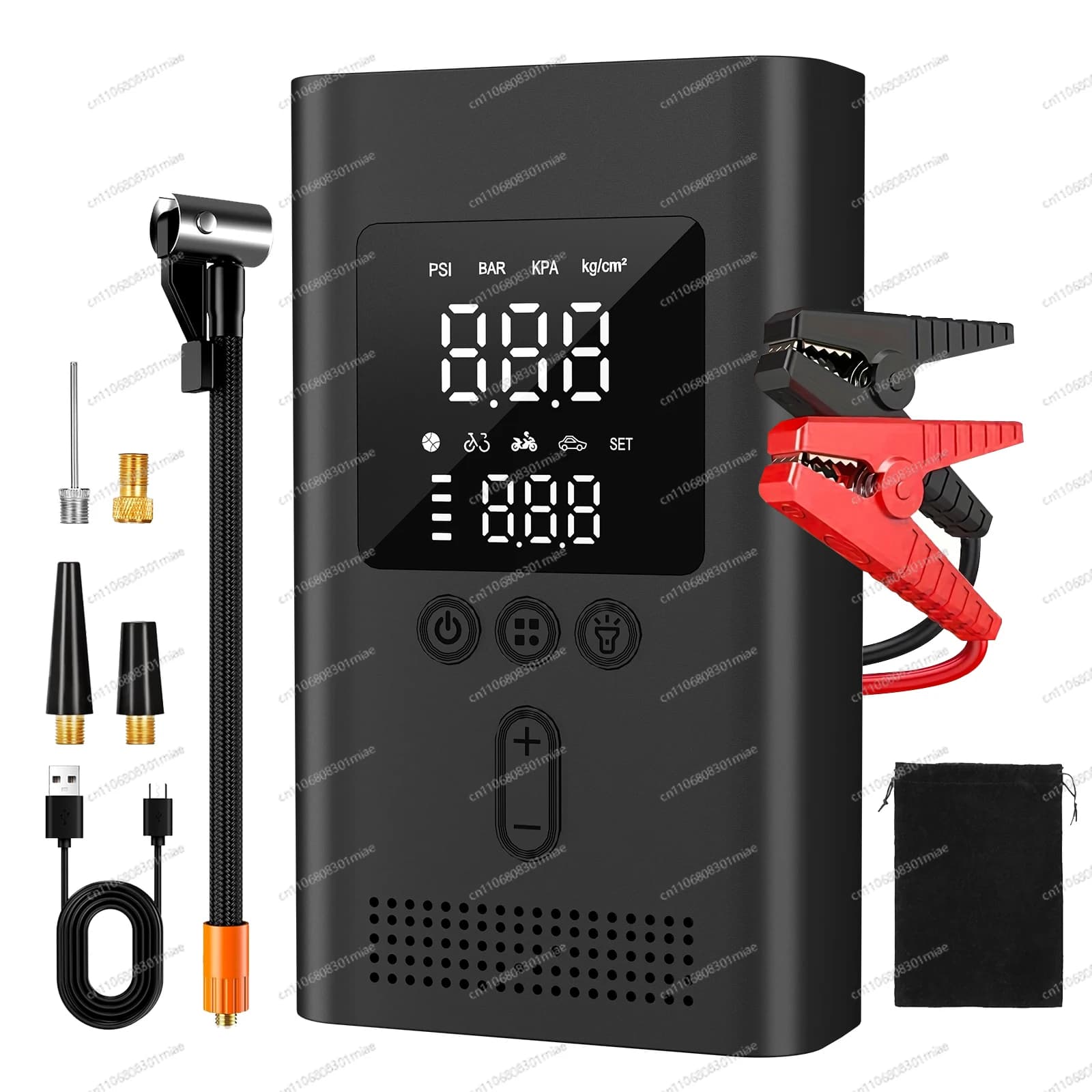 Avviatore di Emergenza 1500A Q9L con Compressore d'Aria 150PSI, Gonfiatore Digitale per Pneumatici, Caricabatterie per Auto (9.0 Benzina/6.5L Diesel)