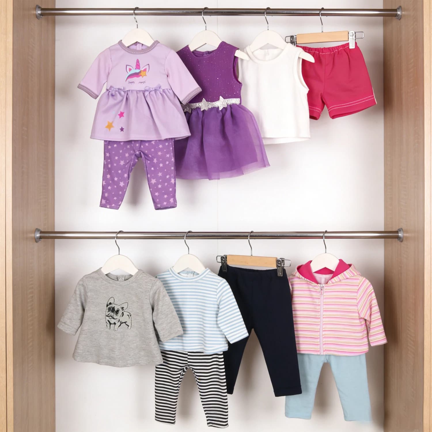 Set di vestiti per bambole americane da 18 pollici vestito carino cucciolo di unicorno pigiama vestito per 43 cm bambino neonato e ragazza OG accessori per bambole giocattolo