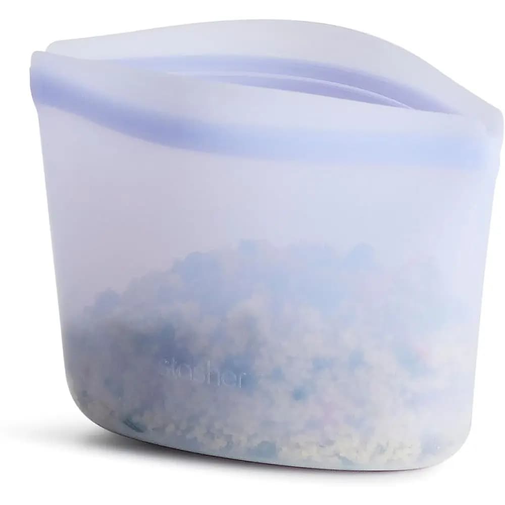 Sacchetti in Silicone per Conservazione da 2 Tazze, Riutilizzabili, Adatti per Freezer e Microonde, Ecologici, 16 oz, Lavanda