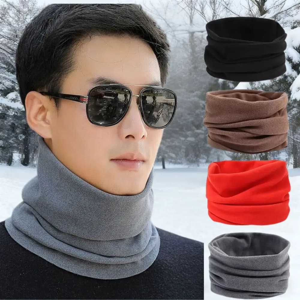Donna Uomo Caldo Velluto Sciarpa in pile Tinta unita Inverno Snood Sciarpe Lady Caldo peluche Antivento Scaldacollo Sciarpe ad anello unisex