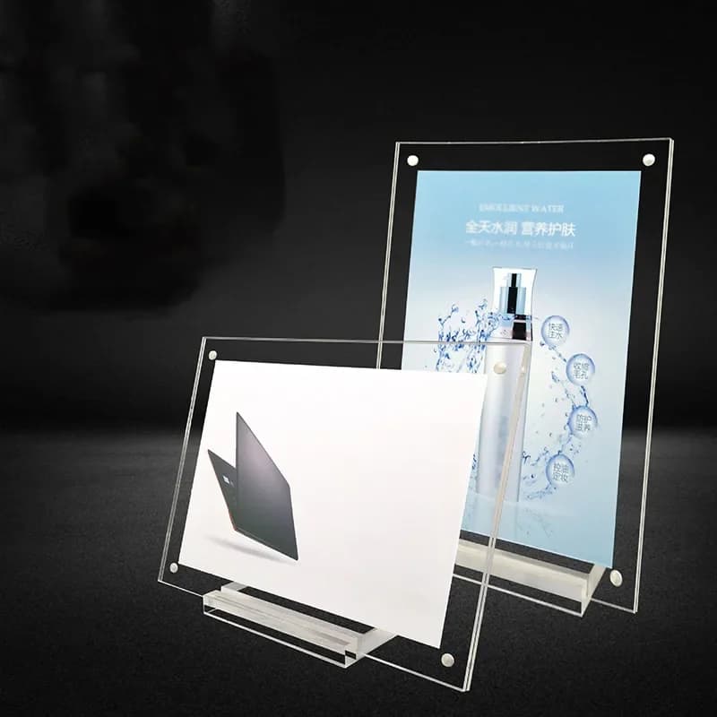 Cornice per foto Tavolo in acrilico Cornice per foto Cartello in plexiglass Espositore da tavolo Porta cartoline Cornici per foto Decorazioni per la casa