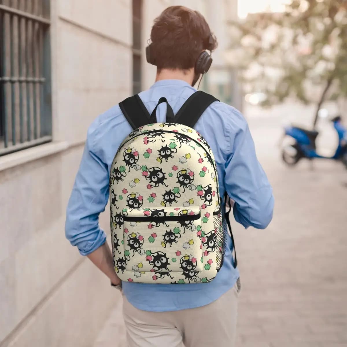 Susuwatari Soot - Spirited Away Zaino per studenti, borsa per libri, borsa per la scuola per bambini, borse a tracolla per laptop per uomo e donna