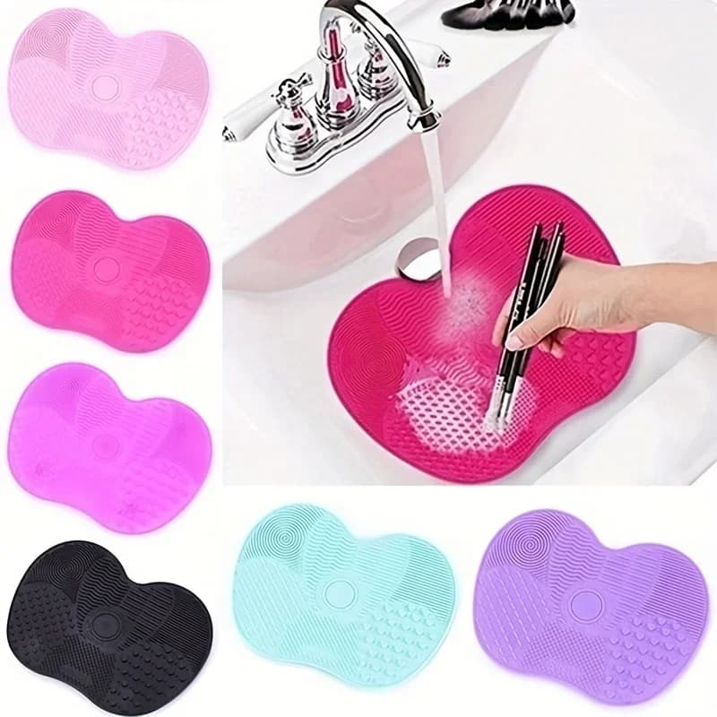 Apple Shape Makeup Brush Cleaner - Efficient, Portable and Reusable in Silicone with Suction cup