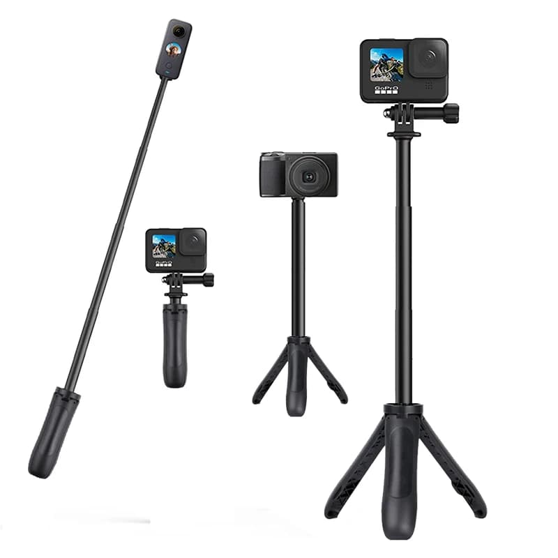 Allungabile Selfie Stick Portatile Vlog Treppiede Supporto Mini Impugnatura Per Gopro 13 12 11 10 9 8 Insta360 X4 X5 DJI Action 5 Pro 4 6
