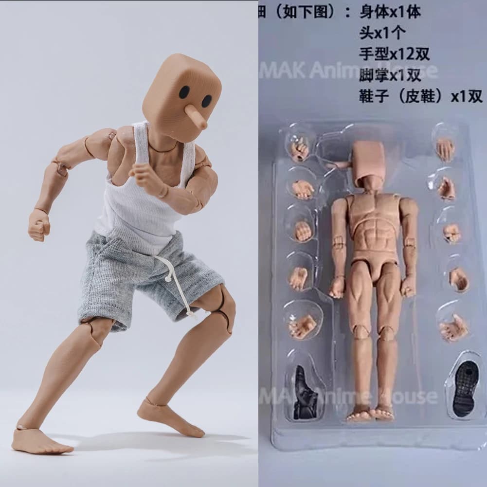 Notaman NT-01 NT-02 NT-02W 1/12 Square-headed Muscle joint body Model 6'' Male Soldier Action Figure Dolls Toys
