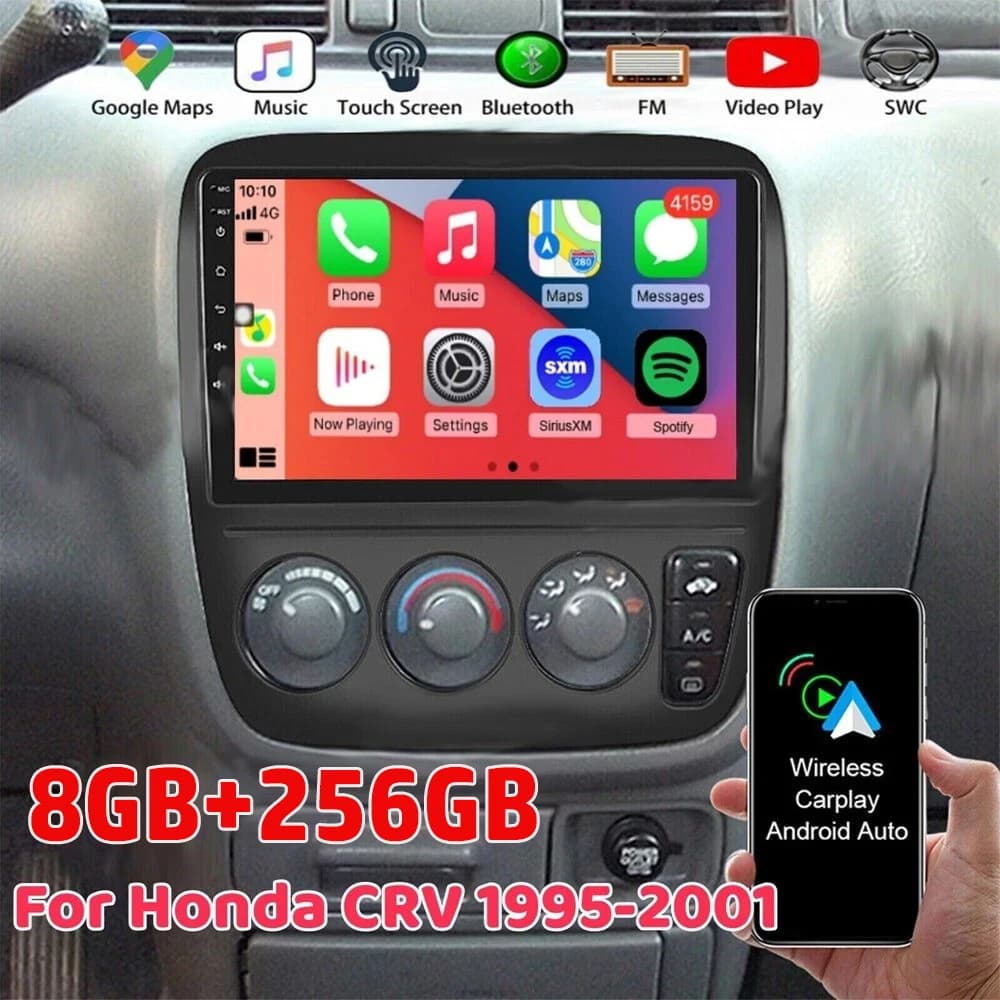 Autoradio Android 15 per Honda CRV CR-V 3 1995-2001 con Carplay Wireless, GPS, Lettore Video, Multimedia DSP, WIFI+4G