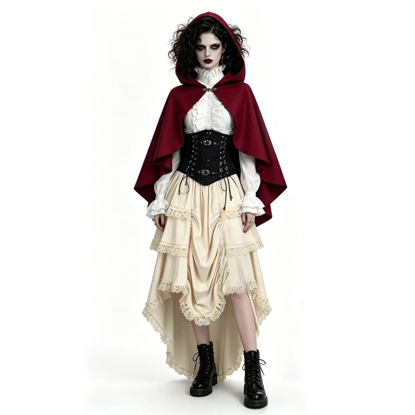 Medieval Ruffled High Waisted Long Victorian Skirt Steampunk Skirts Womens Party Wear Gothic Vintage Clothes Medieval Costume