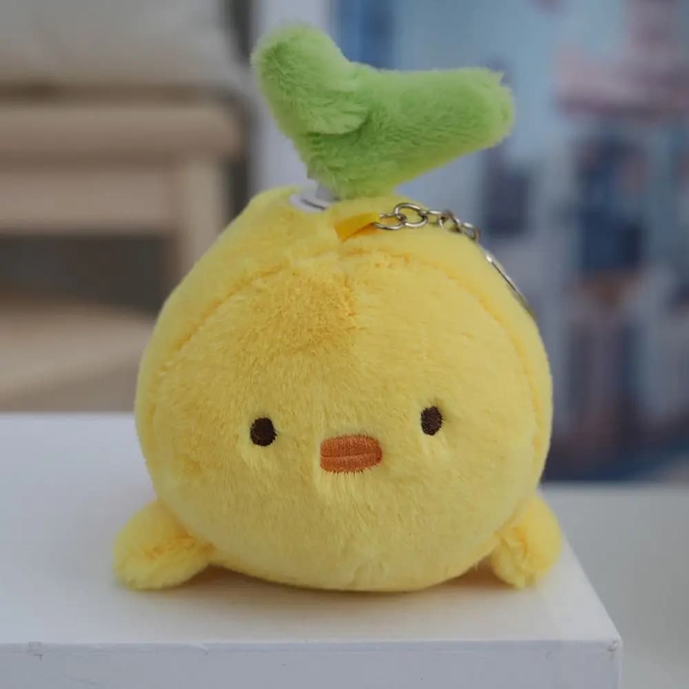 PP Cotton Rotate Tail Plush Toy Rabbit Beeping Chick Key Ring Pulling Rope Stuffed Pink Pig Plush Keychain Car Key