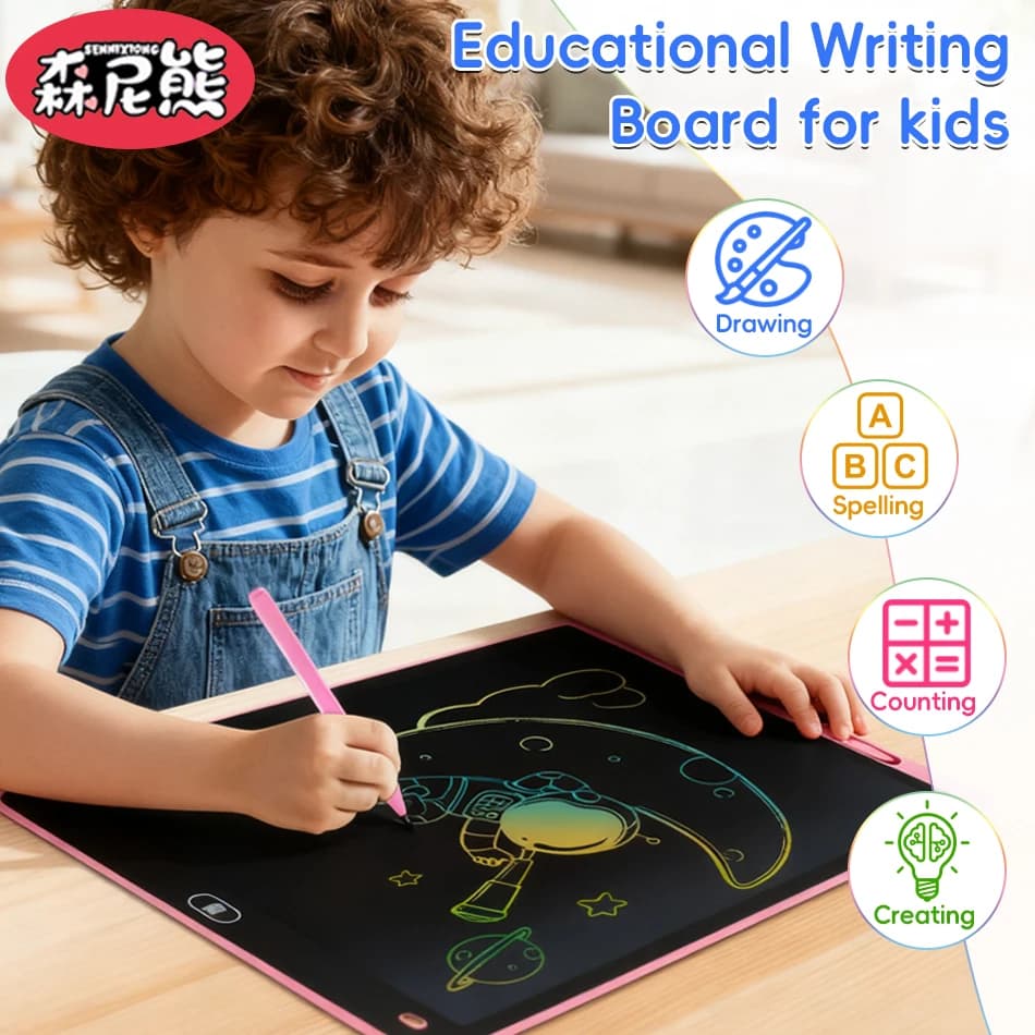 SENNIXIONG Lavagna LCD Cancellabile da 8.5/10/12/16 Pollici, Strumento per Disegnare e Scrivere, Tablet Educativo per Bambini, Regalo per le Vacanze