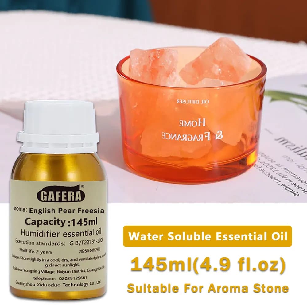 GAFERA 145ml (4.9 fl.oz) English Pear Freesia Essential Oils - For Aroma Stone & Aromatherapy Stone & Humidifier & Diffuser Wood