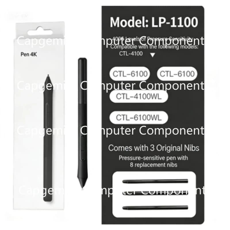 Penna 4K (LP-1100-0K) per Tablet Wacom Intuos (CTL-4100 / 6100, CTL-4100WL / 6100WL), 4096 Livelli di Pressione