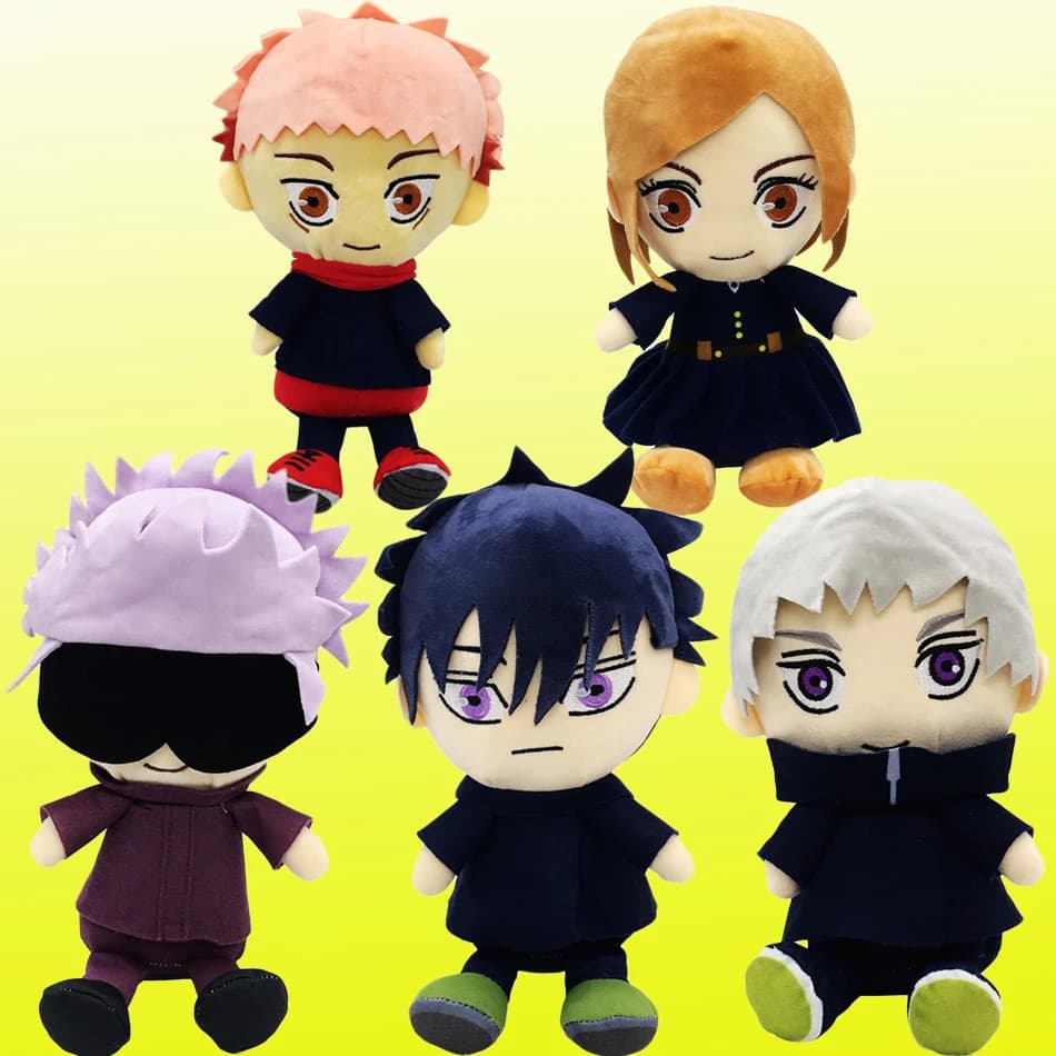 25 cm Jujutsu Kaisen giocattoli di peluche Anime Gojo Plushies Fushiguro Megumi Kugisaki Nobara Gojo Satoru bambole di pezza morbide regali per bambini