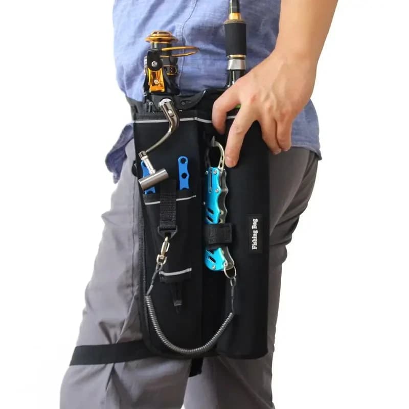 1PC borsa da gamba da pesca borsa da gamba in tessuto Oxford porta canna da pesca custodia per attrezzi da pesca borsa da pesca multifunzionale