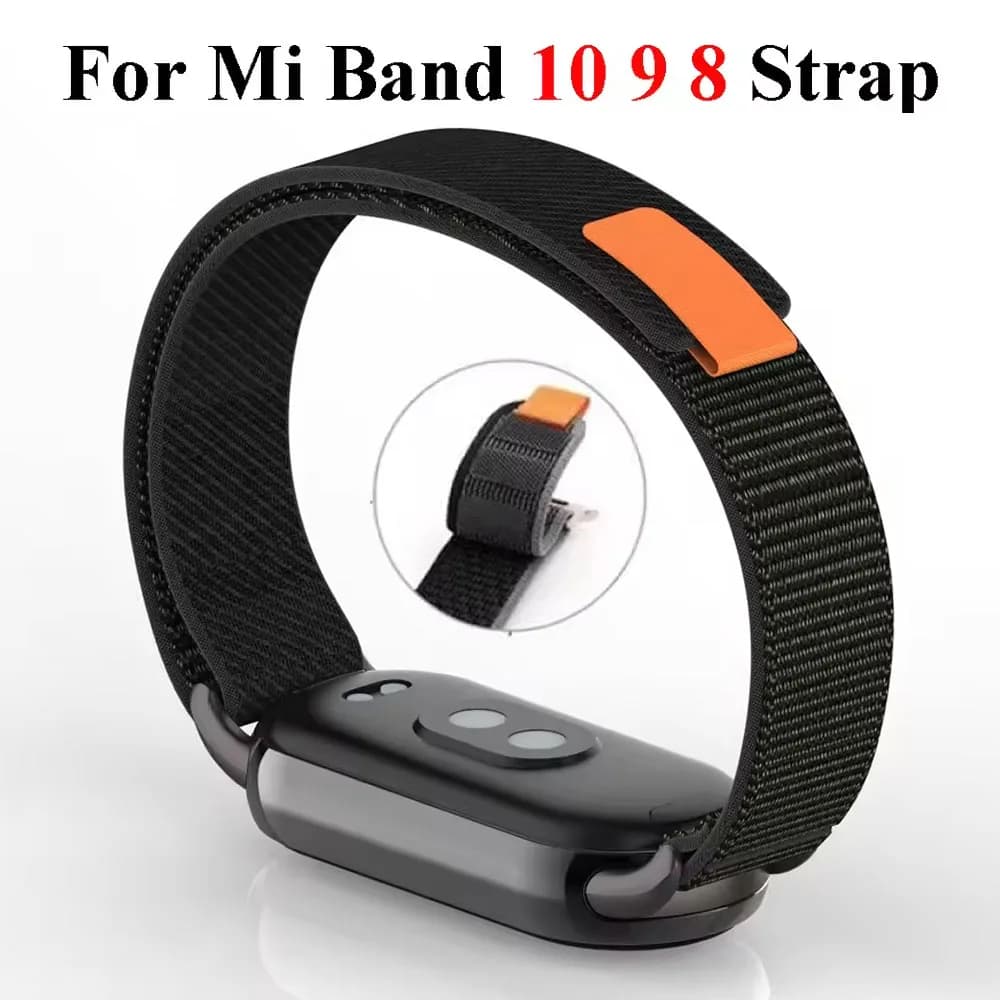 Cinturino sportivo in nylon per Xiaomi Mi Band 10 9 8 Particelle con testa in metallo per Mi Band 8 9 10 Bracciale traspirante di ricambio