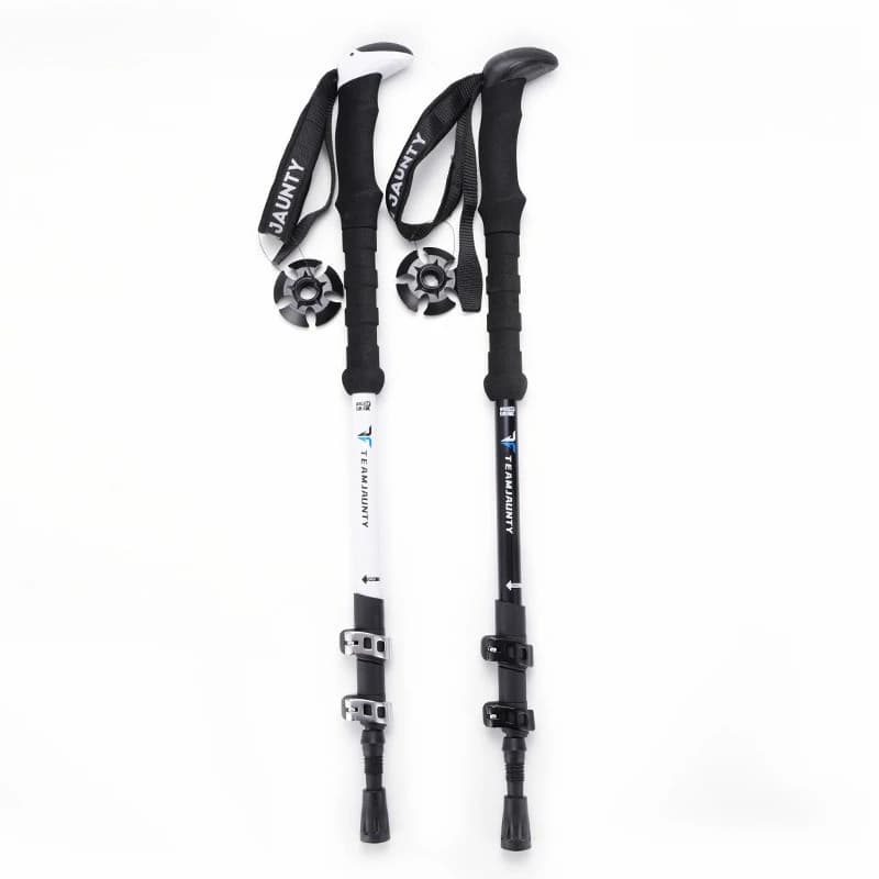 Outdoor Hiking Pole New 7075T6 Aluminum Alloy Trekking Pole Alloy Three-section External Lock Nordic Cane