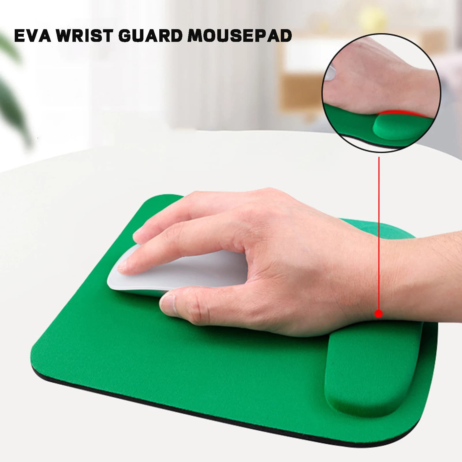 EVA Ergonomic Mouse Carpet for Computers with Padded Mouse Mat for Solid Color Laptop Desktop for Home Office