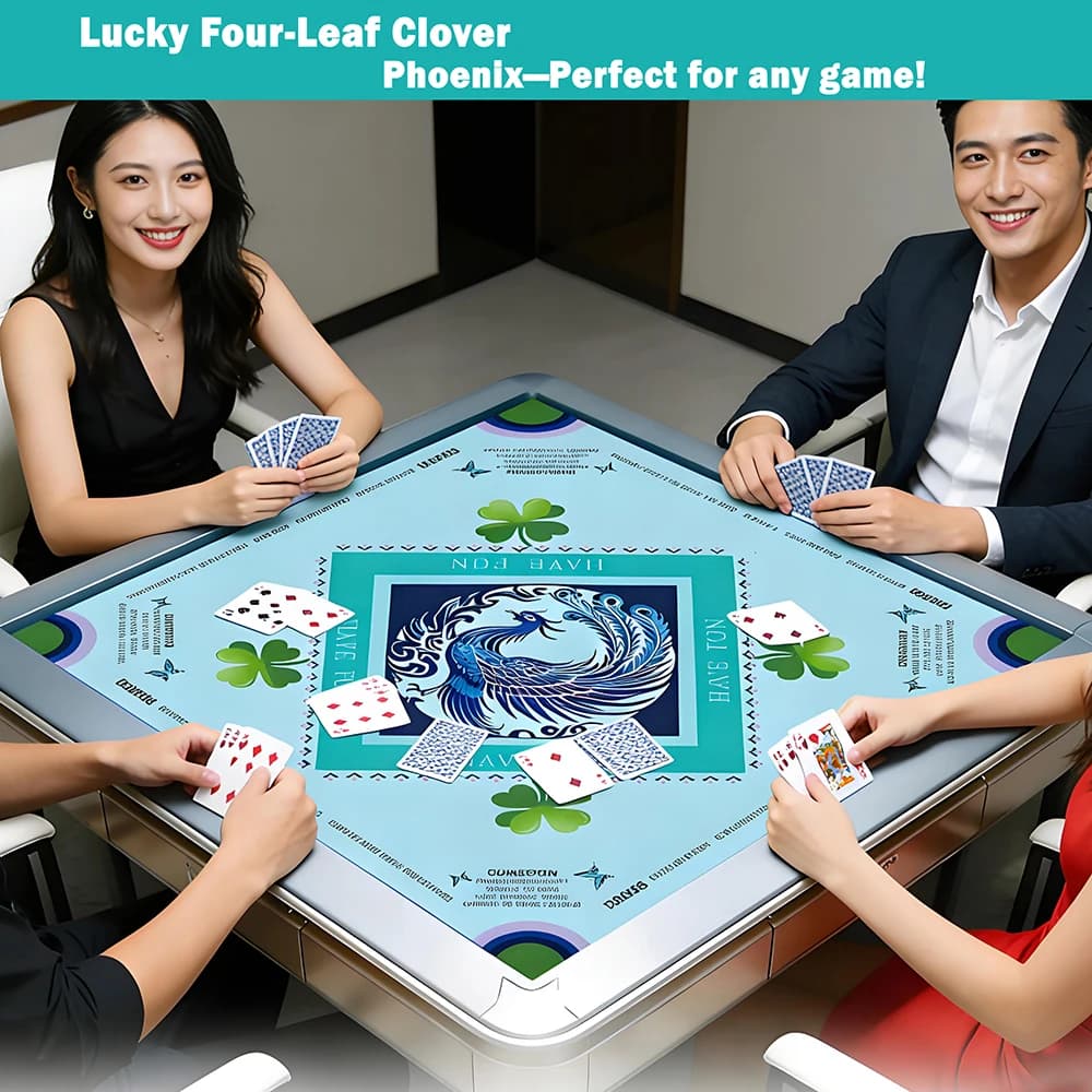 Tappetino da Poker Texas in Gomma Resistente 82x82cm, Pieghevole per Mahjong e Giochi da Tavolo, Impermeabile e Antiscivolo