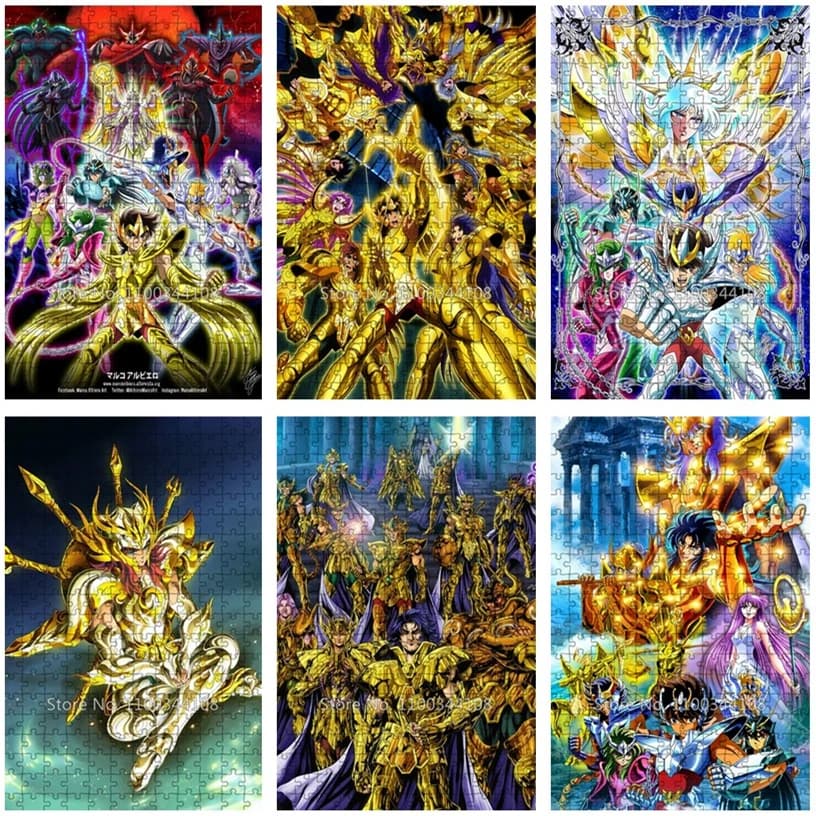 Saint Seiya Puzzle Anime giapponesi Cavalieri dello zodiaco 300/500/1000 Puzzle Giocattoli educativi per bambini Giochi per famiglie