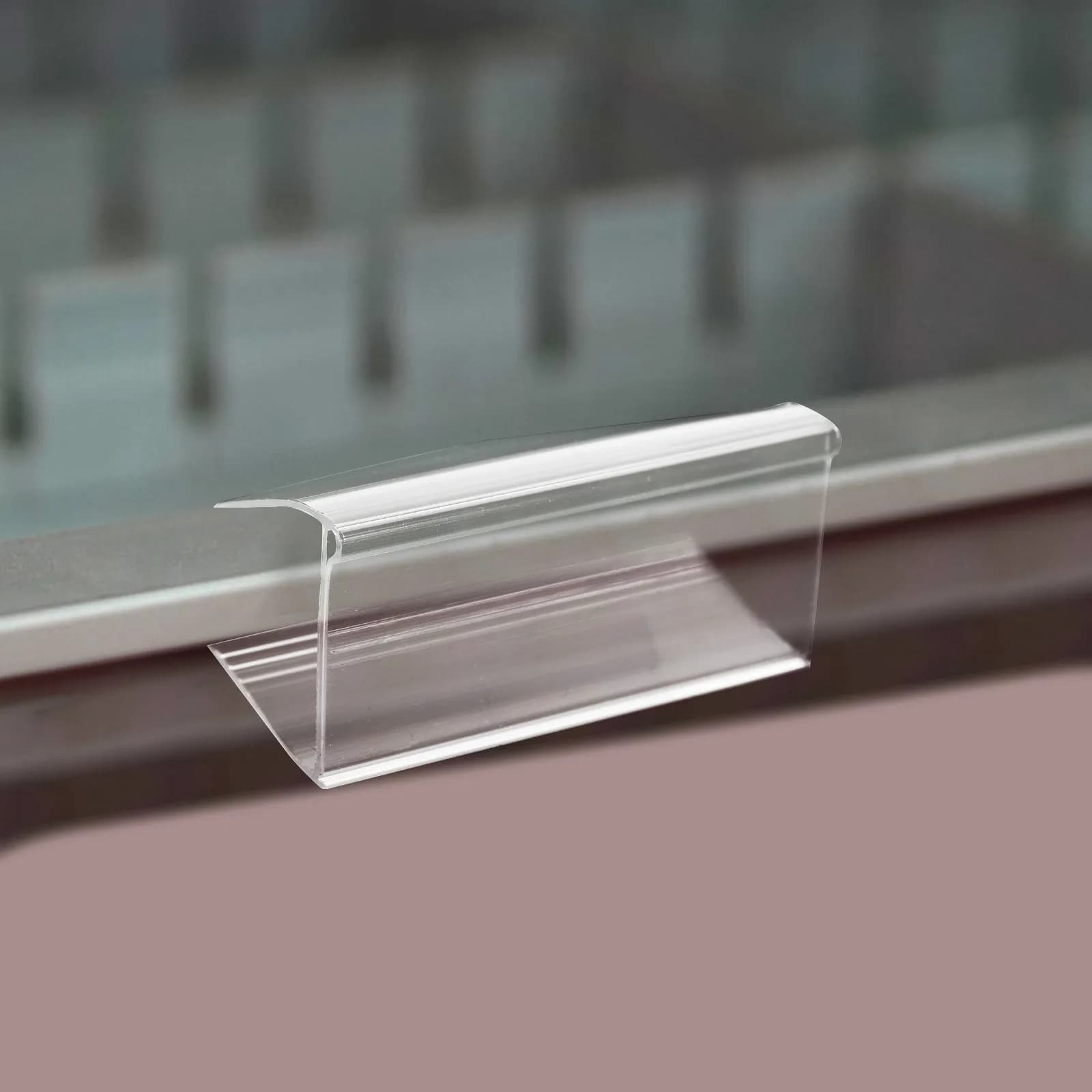 50 Pezzi Portaetichette in Plastica Trasparente per Scaffali, Clip per Cartellini Prezzi per Supermercati, Librerie, Uffici e Contenitori