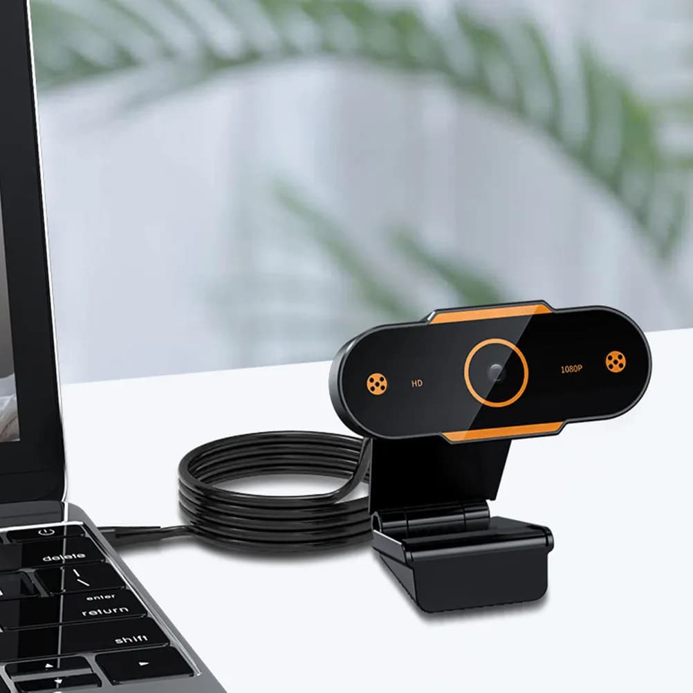 Webcam HD con Base Regolabile, Fotocamera USB con Microfono Integrato, Messa a Fuoco Automatica per Videoconferenze, Streaming Live e Videochiamate su Computer e Laptop