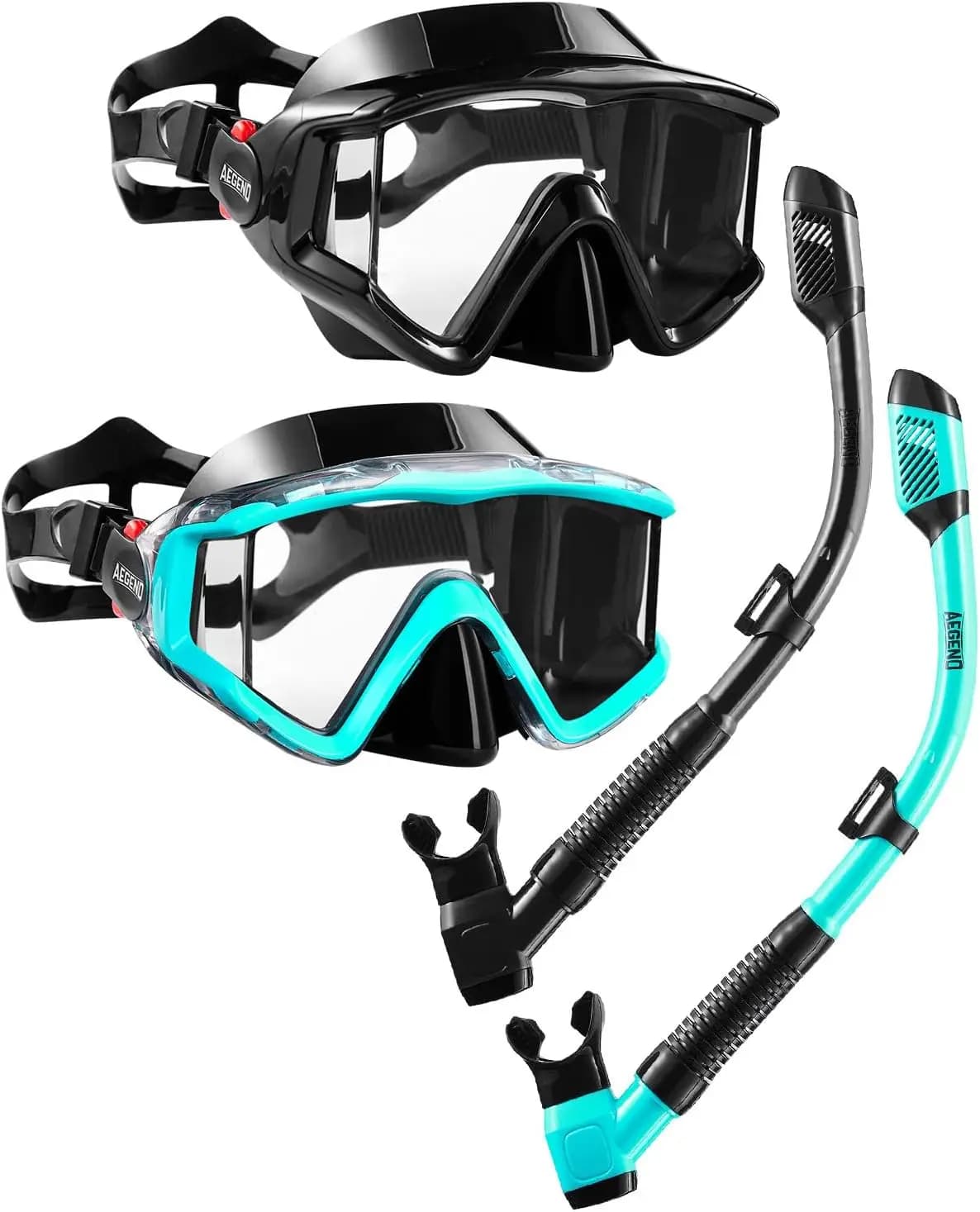 Maschera da snorkeling con valvola Top Dry - Vista panoramica, anti-perdita e anti-appannamento per adulti, ragazzi e bambini